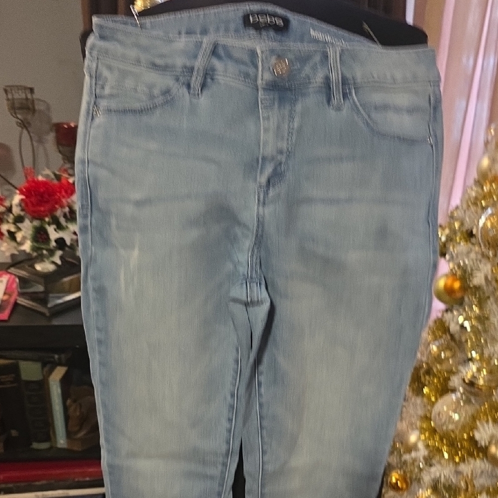 Bebe Women's Light Blue Heartbreaker Skinny Jeans - Picture 6 of 16